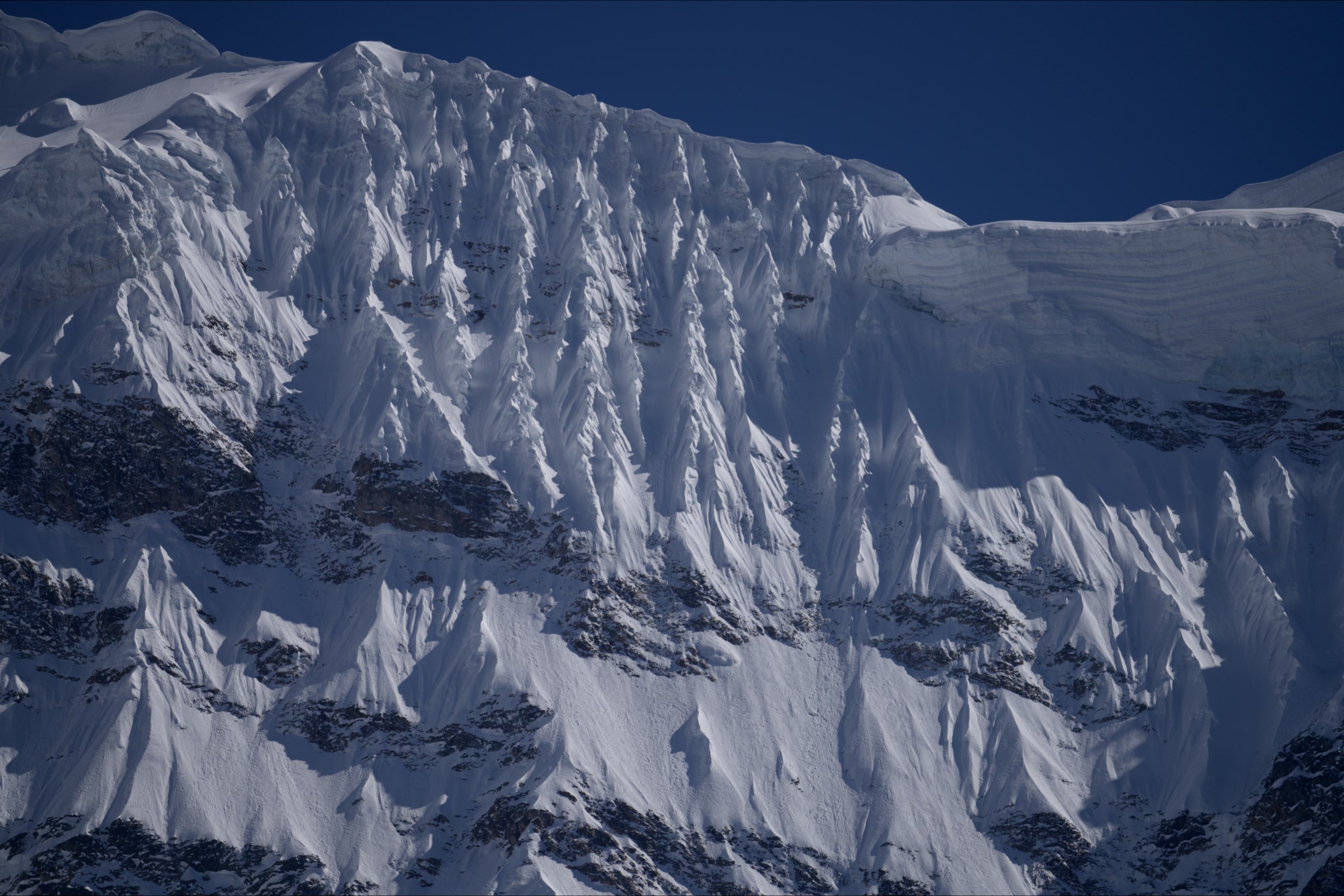 Snowy mountain peak of Humantay in the Salkantay region of Peru